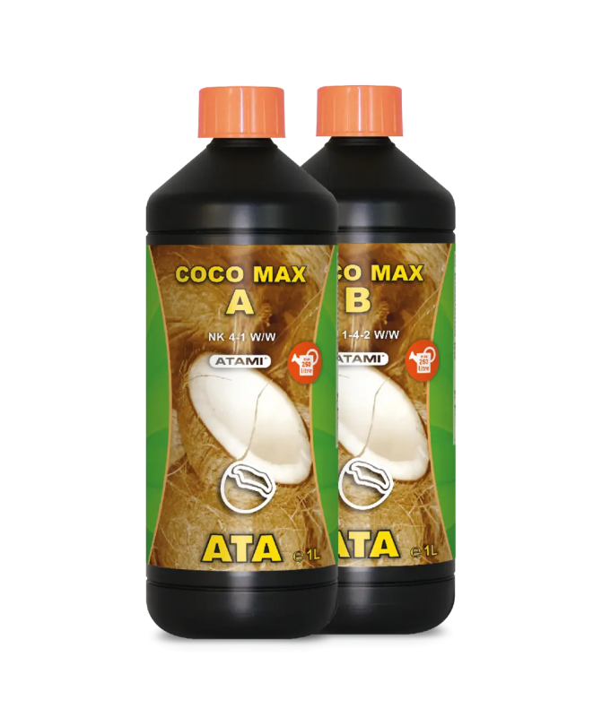 Fertilizante base ATA Coco Max A&B de Atami para cultivo en sustrato de coco Fertilizante base ATA Coco Max A&B de Atami para cultivo en sustrato de coco