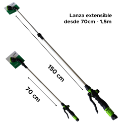 Lanza de Riego Extensible Meliflor telescópica con control de caudal para jardín y cultivo