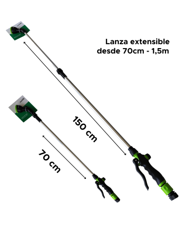 Lanza de Riego Extensible Meliflor telescópica con control de caudal para jardín y cultivo