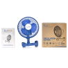 Caja Ventilador Clivex Clip Oscilante 23 cm 20W con pinza extrafuerte