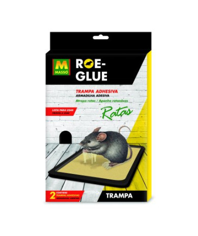Roe-Glue trampa adhesiva para ratas 2 unidades resistente a la humedad sin veneno para captura de roedores