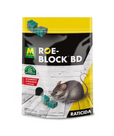 Roe-Block raticida en bloques para ratas y ratones resistente a la humedad uso en portacebos