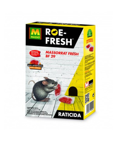 Roe-Fresh 150 g en estuche rodenticida anticoagulante en pasta para ratas y ratones con cereales atrayentes