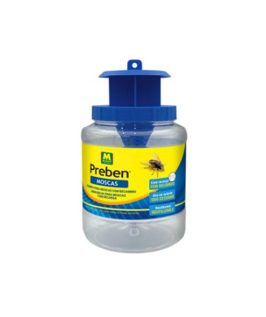 Trampa-bote para moscas Preben con recambio reutilizable para exteriores para capturar moscas y avispas sin insecticidas