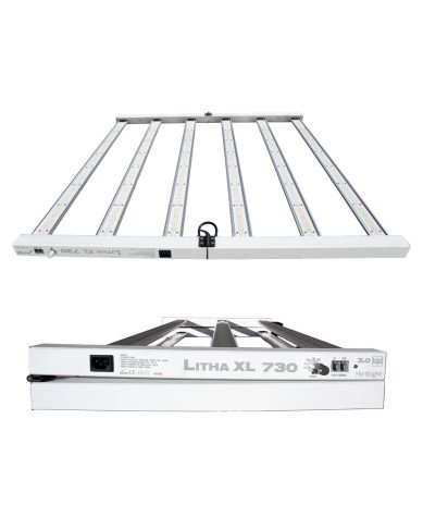 Litha XL 730 Hortilight panel LED 730W eficiencia 3.0 µmol/J tecnología bid