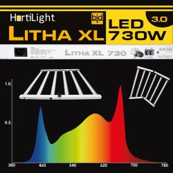 Hortilight Litha XL 730W LED cultivo interior PPF 2189 µmol/s